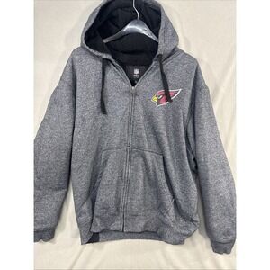 NFL ProLine Jacket Lg Black Specks Fleece Lined Zipup Hoodie Pockets Cardinals